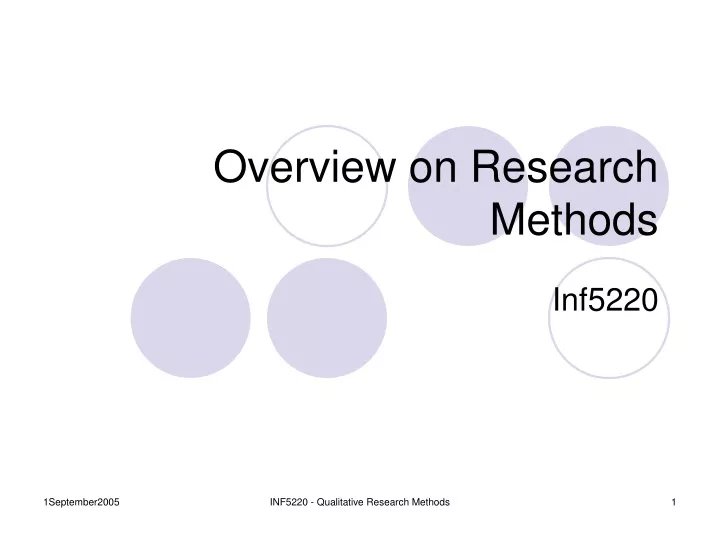 overview on research methods