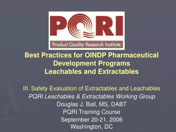 best practices for oindp pharmaceutical