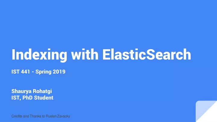 indexing with elasticsearch