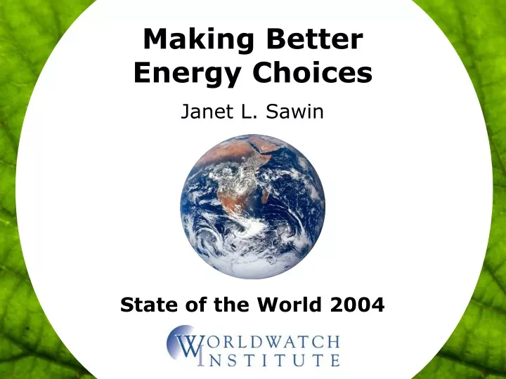 making better energy choices