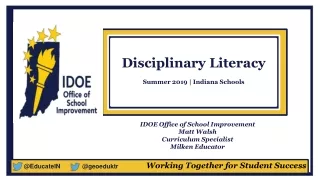 Disciplinary Literacy Summer 2019 | Indiana Schools