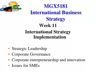 MGX5181  International Business Strategy