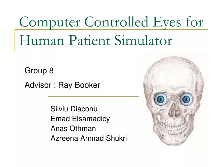 computer controlled eyes for human patient simulator