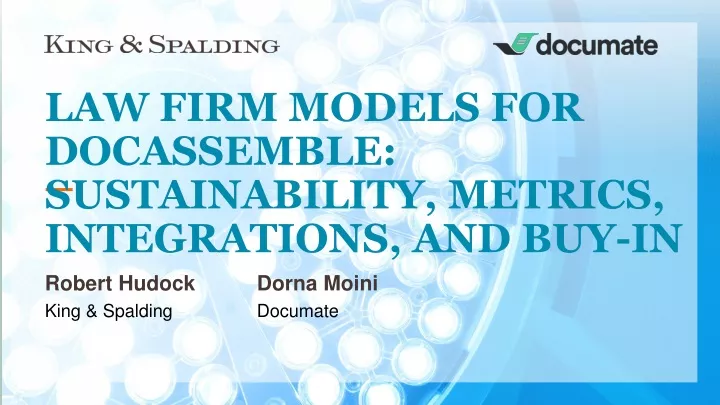 law firm models for docassemble sustainability metrics integrations and buy in