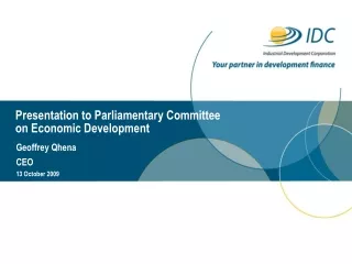 Presentation to Parliamentary Committee  on Economic Development