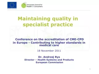 Maintaining quality in specialist practice