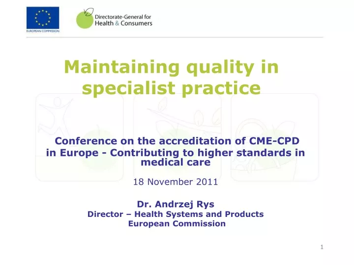 maintaining quality in specialist practice