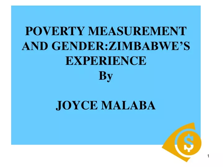 poverty measurement and gender zimbabwe s experience by joyce malaba