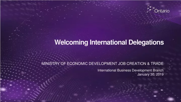 welcoming international delegations