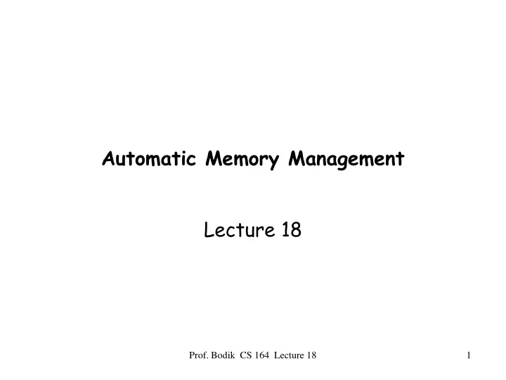 automatic memory management