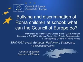 Bullying  and discrimination of Roma  children  at  school :  what can  the Council of Europe do?