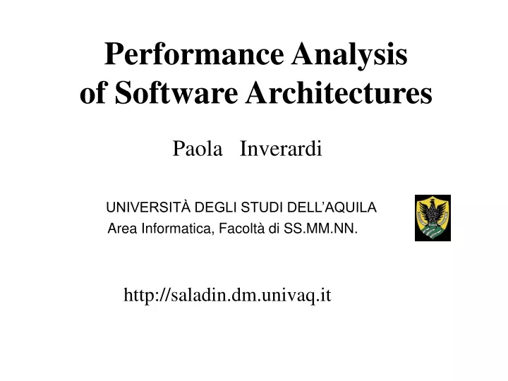 performance analysis of software architectures