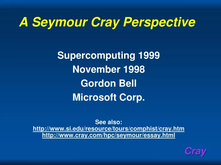 a seymour cray perspective