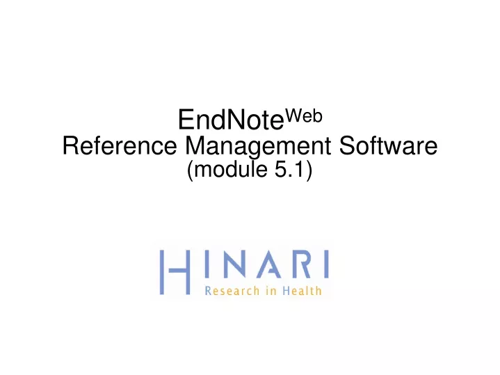 endnote web reference management software module 5 1