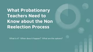What Probationary Teachers Need to Know about the Non Reelection Process