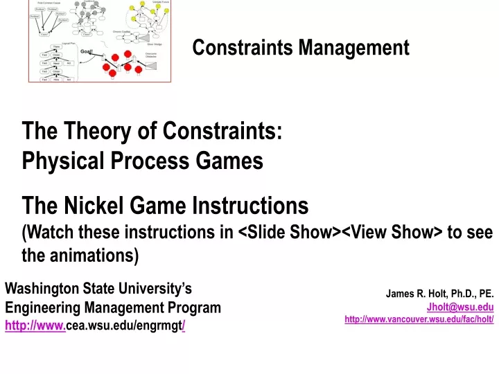 james r holt ph d pe jholt@wsu edu http www vancouver wsu edu fac holt