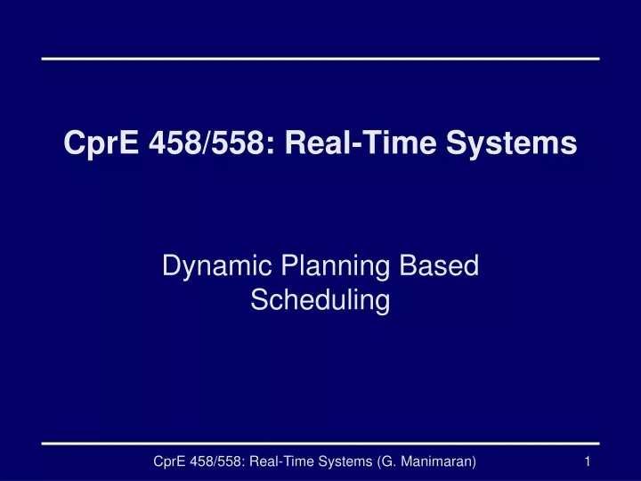 cpre 458 558 real time systems