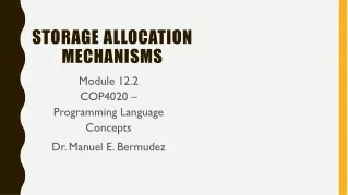 Storage Allocation Mechanisms
