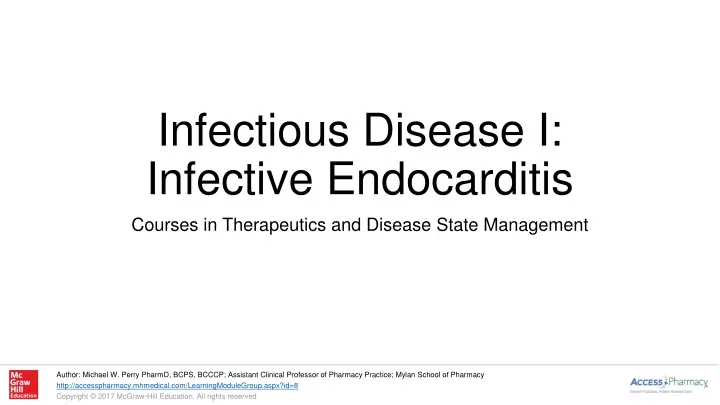 infectious disease i infective endocarditis