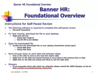 Banner HR:  Foundational Overview