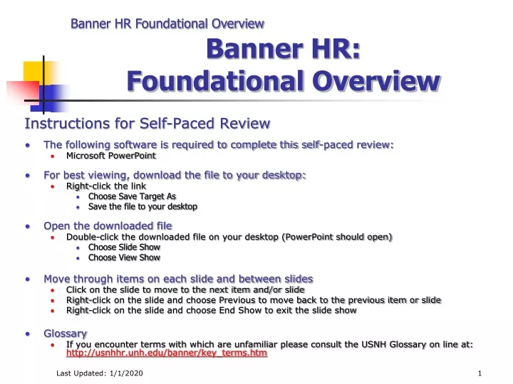 banner hr foundational overview