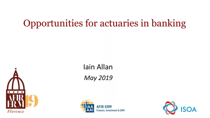 opportunities for actuaries in banking