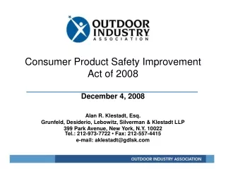 Consumer Product Safety Improvement Act of 2008  December 4, 2008