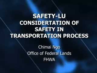 SAFETY-LU CONSIDERTATION OF  SAFETY IN  TRANSPORTATION PROCESS