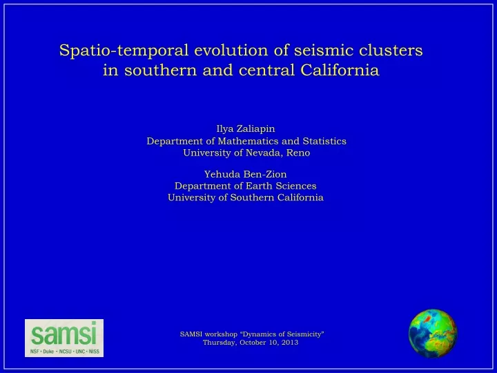 spatio temporal evolution of seismic clusters