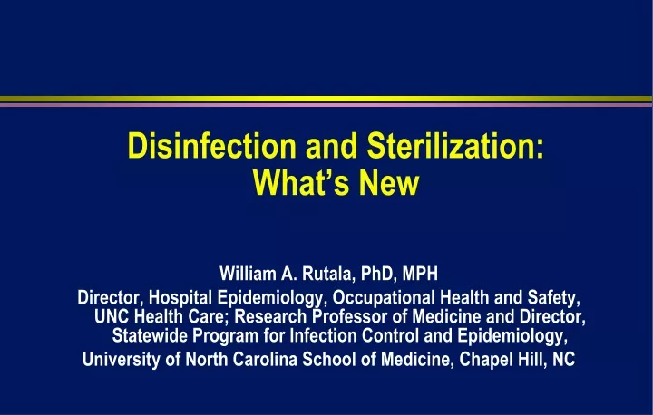 disinfection and sterilization what s new