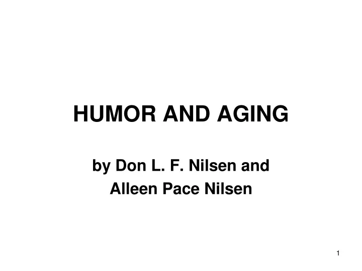 humor and aging