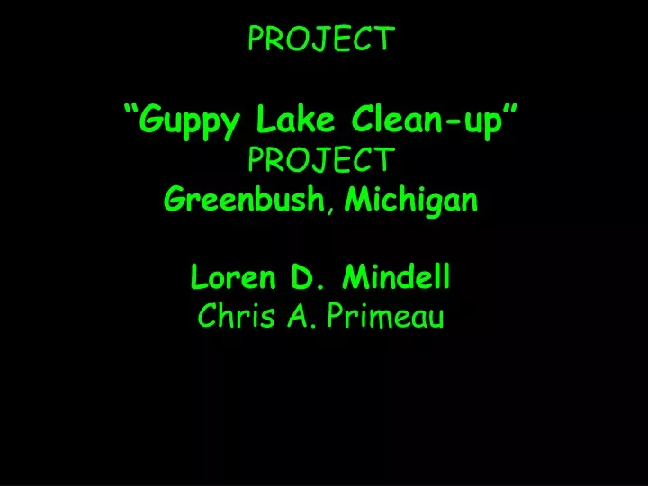 project guppy lake clean up project greenbush