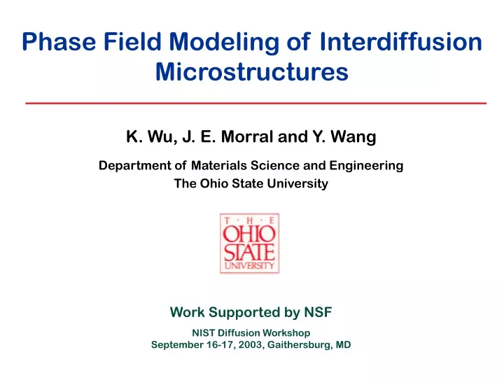 phase field modeling of interdiffusion