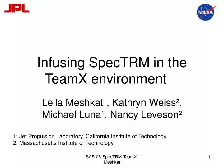 infusing spectrm in the teamx environment