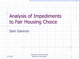 Analysis of Impediments  to Fair Housing Choice
