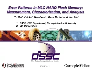 Error Patterns in MLC NAND Flash Memory: Measurement, Characterization, and Analysis