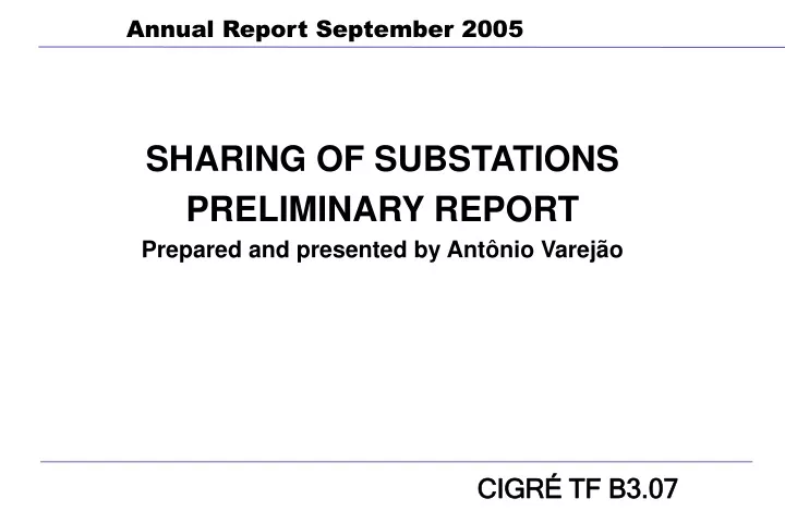 sharing of substations preliminary report