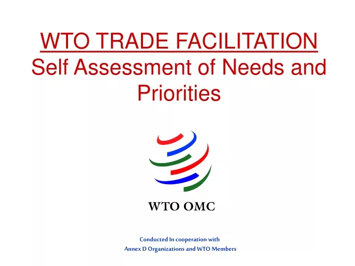 wto trade facilitation self assessment of needs and priorities