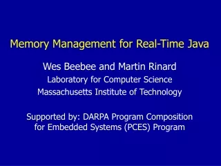 Memory Management for Real-Time Java