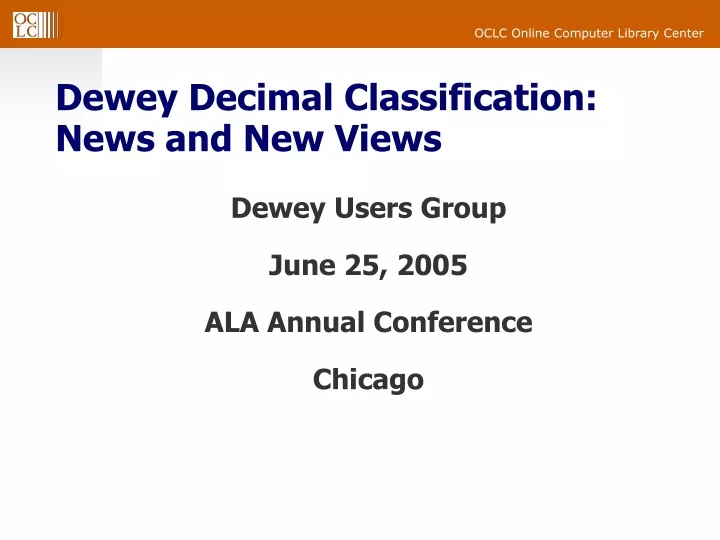 dewey decimal classification news and new views