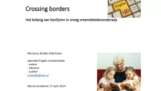 Crossing borders  Het belang van leerlijnen in vroeg vreemdetalenonderwijs