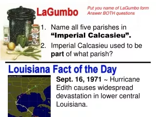 Name all five parishes in  “Imperial Calcasieu”.