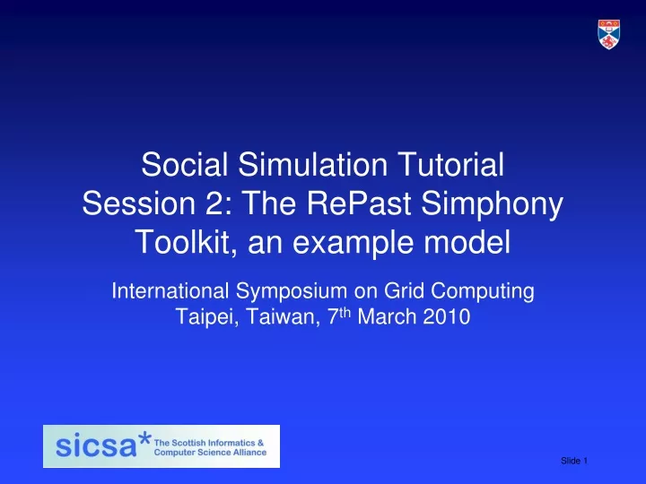 social simulation tutorial session 2 the repast simphony toolkit an example model