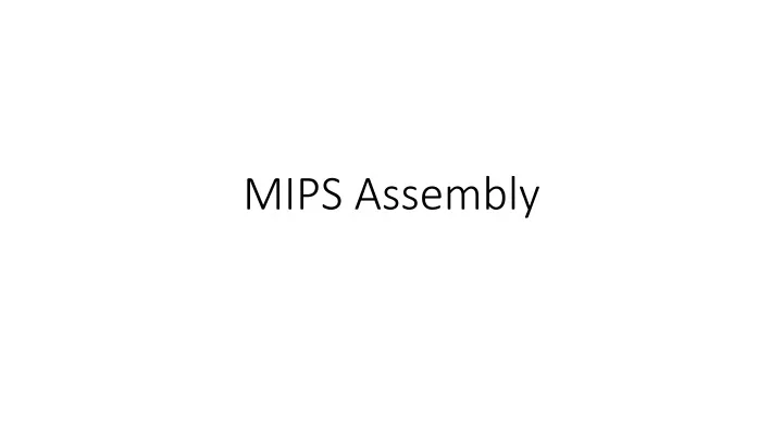 mips assembly