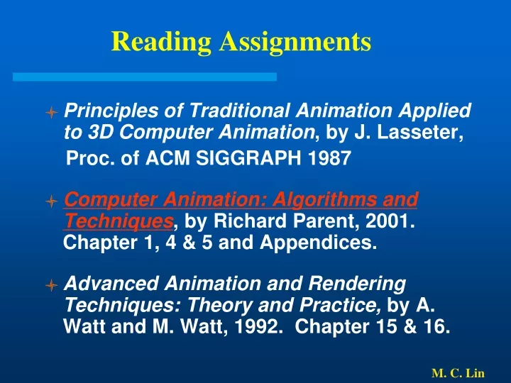 reading assignments