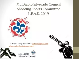 Mt. Diablo Silverado Council  Shooting Sports Committee L.E.A.D. 2019