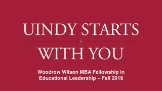 UINDY STARTS WITH YOU