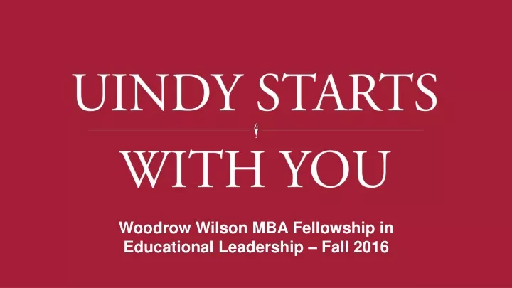 uindy starts with you