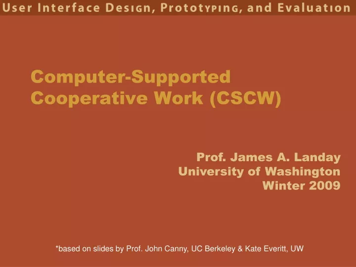 computer supported cooperative work cscw