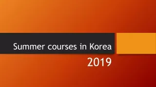 Summer courses in Korea